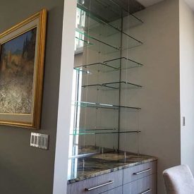 Glass shelving custom installation