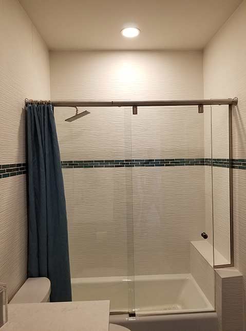 Glass Shower Enclosure Bathroom, Shower Curtain Glass Screen